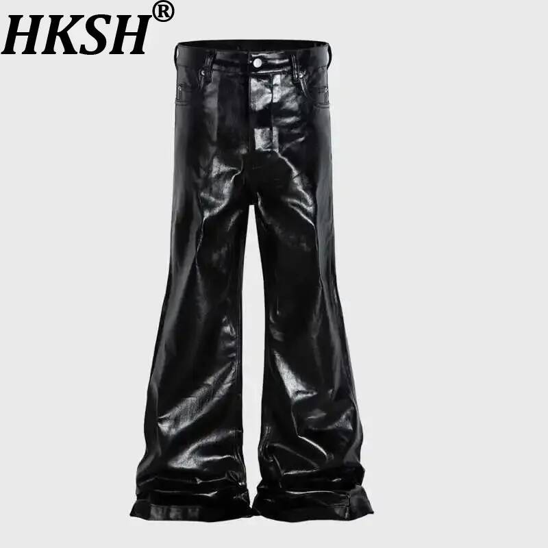 Leather Work Jeans - HKSH Men's High Street Denim Pants
