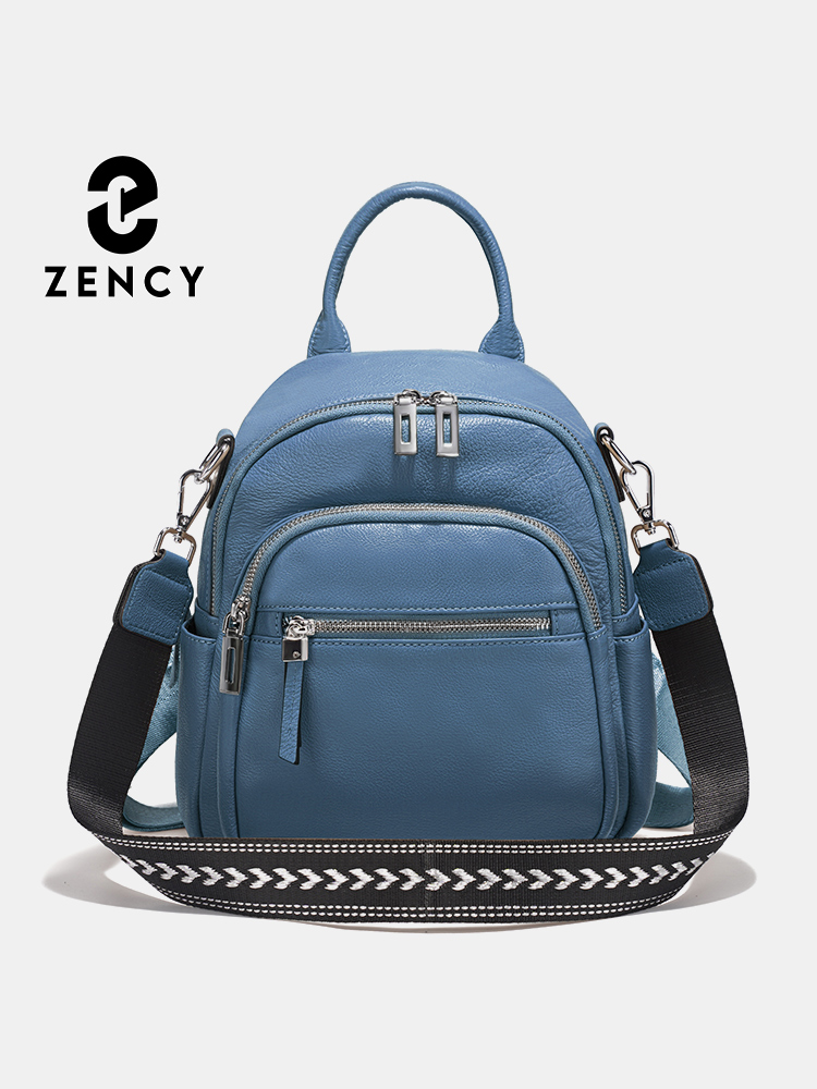 Leather Work Womens Backpack - Zency Genuine Leather Small Backpack Knapsack