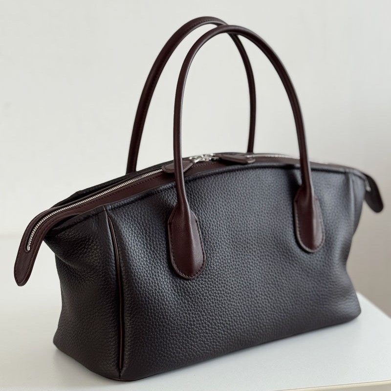 Leather Work Handbags For Women - Niche Design Large‑Capacity Cowhide Commuter Dumpling