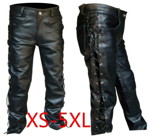 Leather Work Pants - Medieval Pants Men Gothic Long Plus