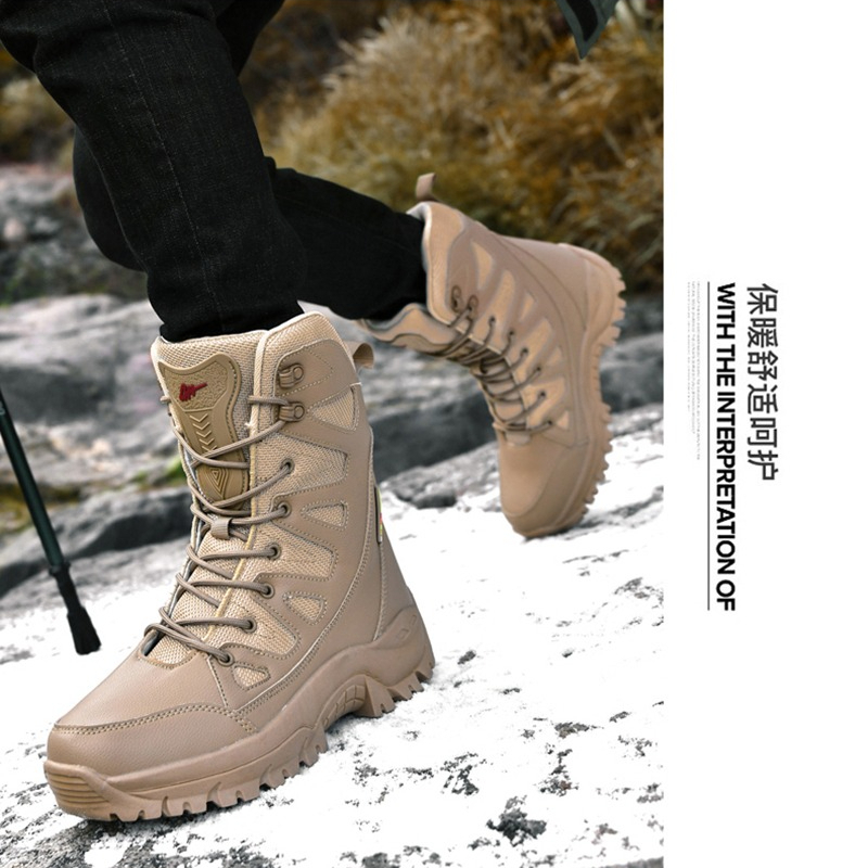 New High Quality Leather Men's - Leather Work Boots 评论和价格