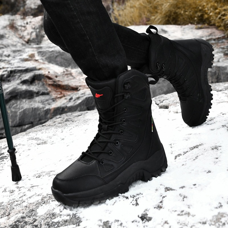 New High Quality Leather Men's - Leather Work Boots 评论和价格