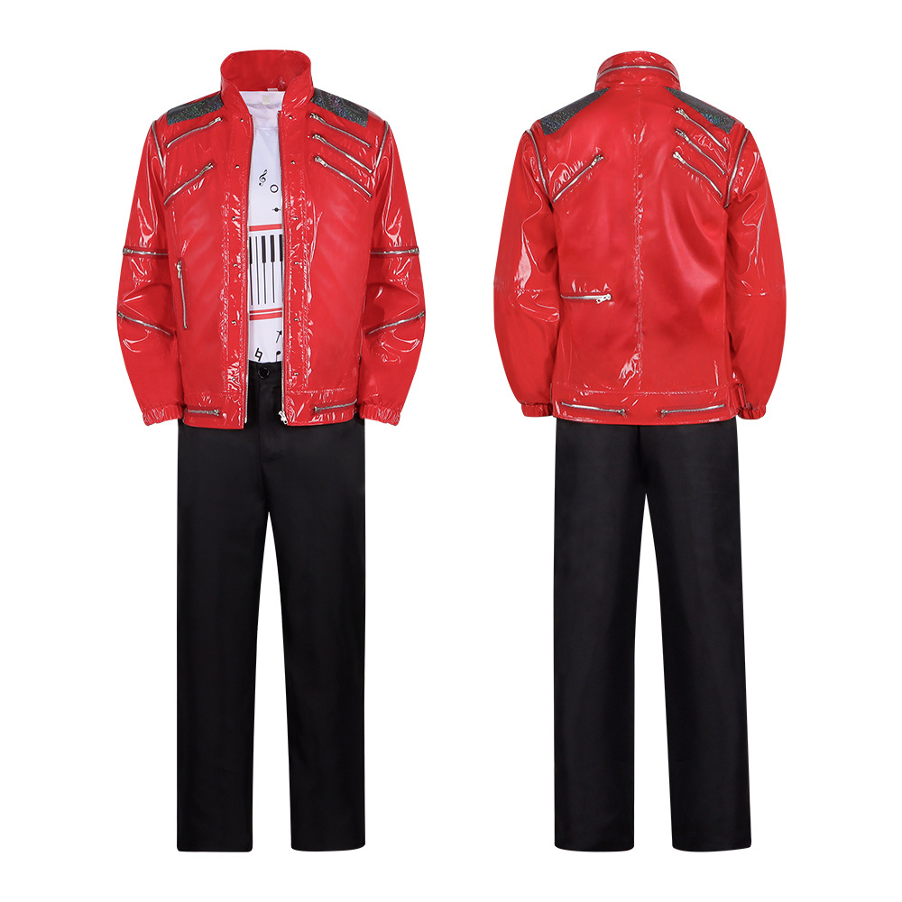 Men Red Leather Jacket Michael - Leather Work Pants 评论和价格