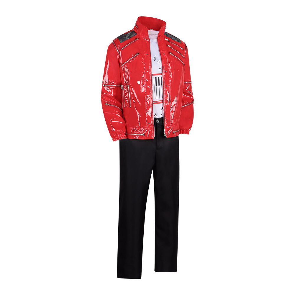 Men Red Leather Jacket Michael - Leather Work Pants 评论和价格