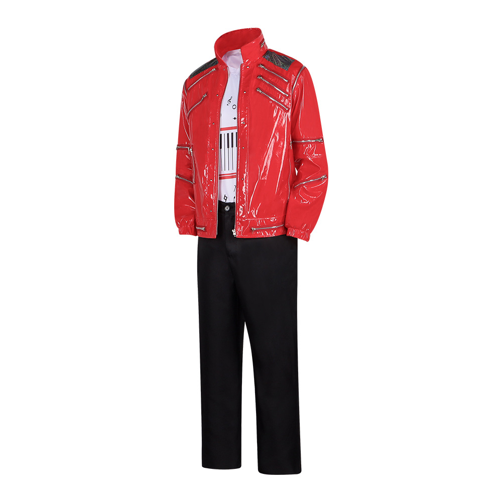 Men Red Leather Jacket Michael - Leather Work Pants 评论和价格