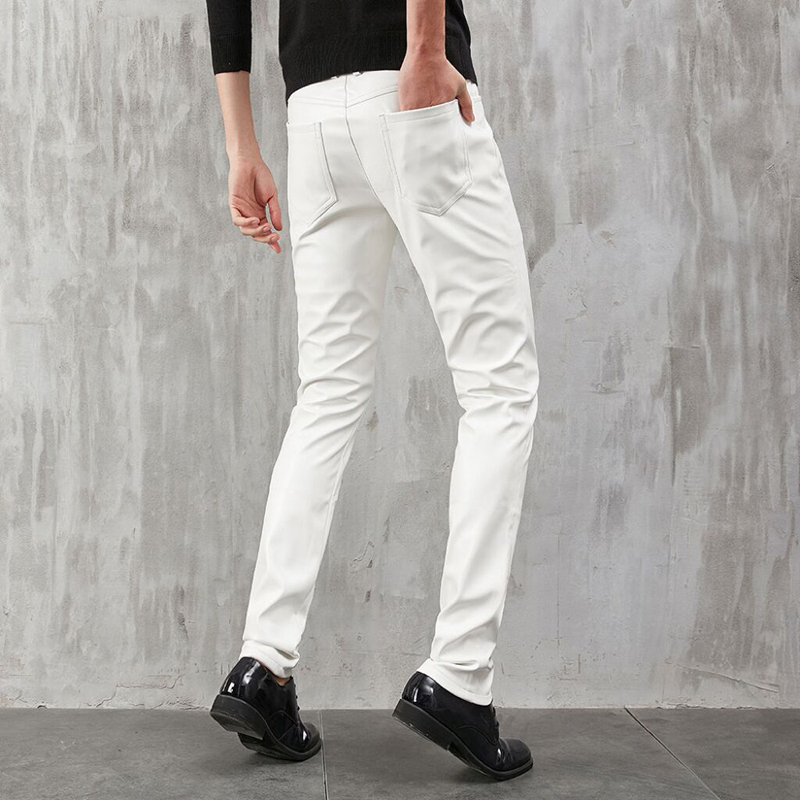 Men's Leather Pants Skinny Fit - Leather Work Pants 评论和价格