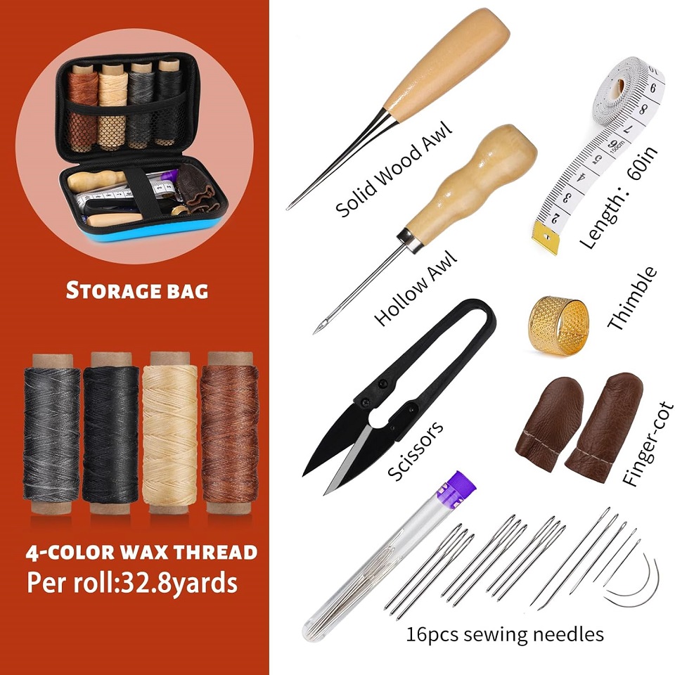 BUDDUR Leather Sewing Tools Ki - Leatherwork Thread 评论和价格