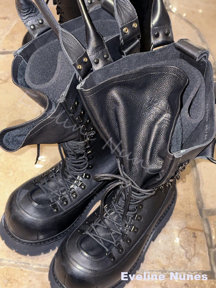 Retro Genuine Leather Motorcyc - Leather Work Boots 评论和价格