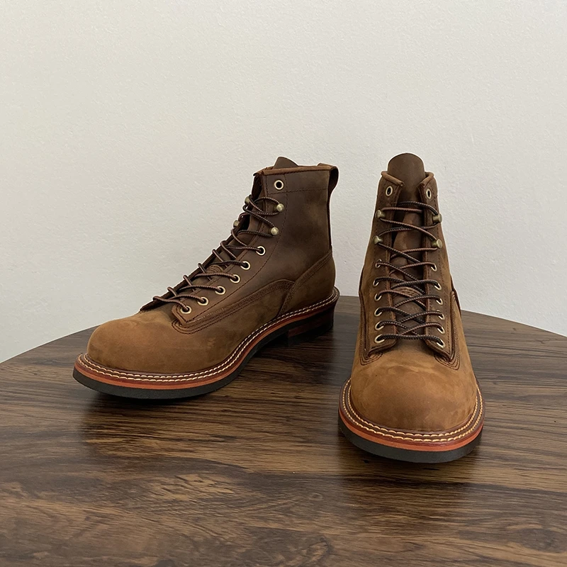 Vintage British Men Ankle Boot - Leather Work Boots 评论和价格