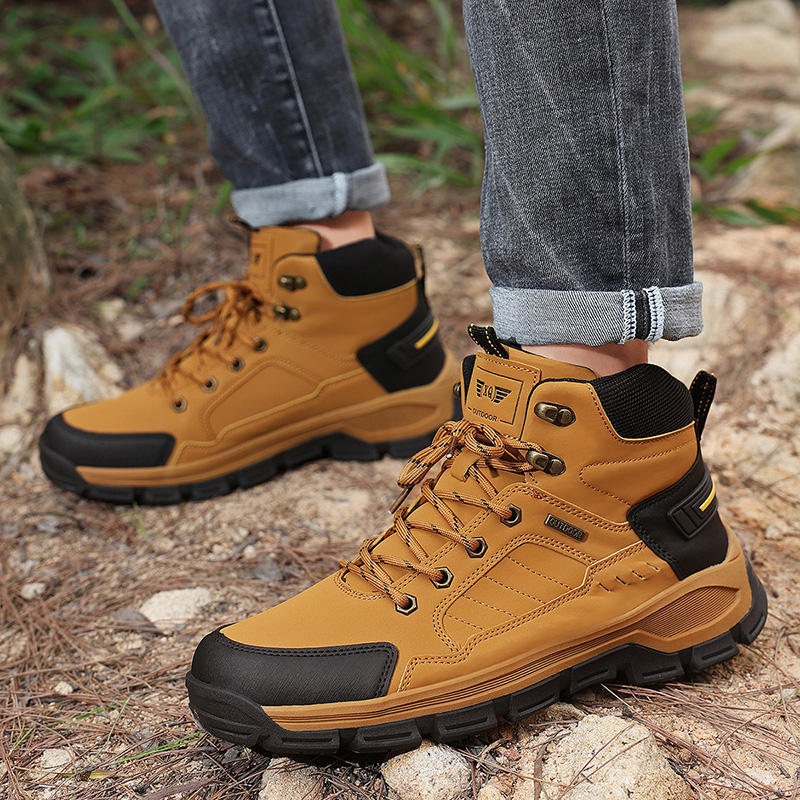 New Autumn Men's Boots Fashion - Leather Work Boots 评论和价格