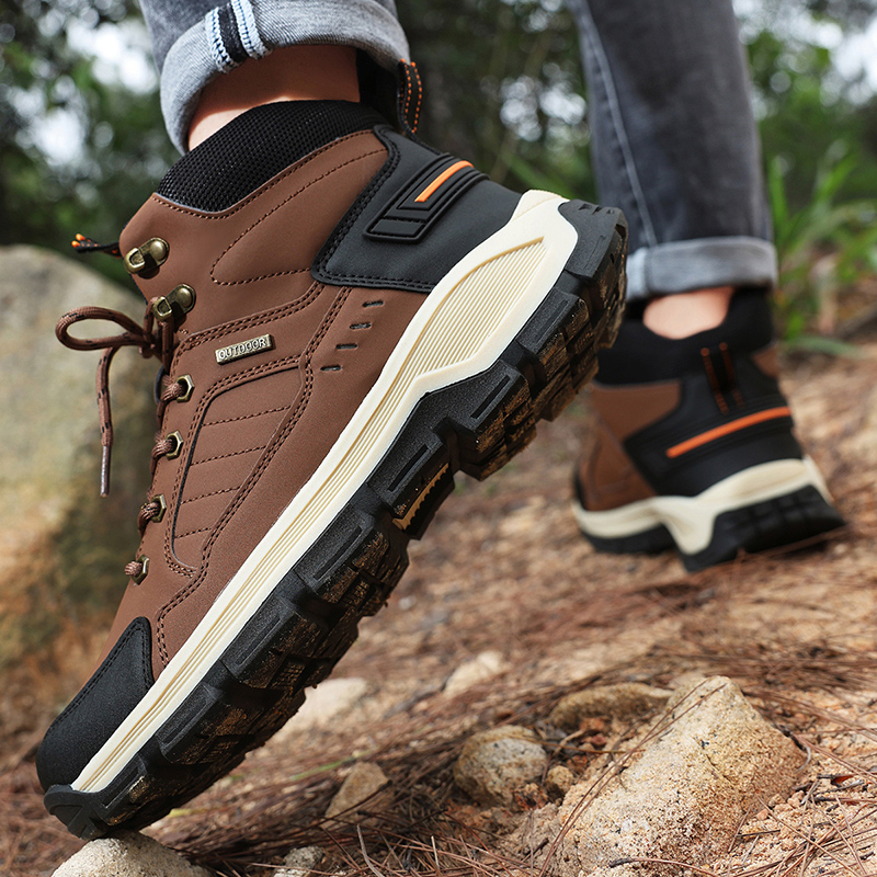 New Autumn Men's Boots Fashion - Leather Work Boots 评论和价格
