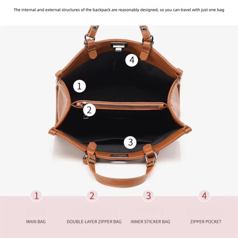 Women Large Capacity Tote Bag  - Leather Work Handbags For Women 评论和价格