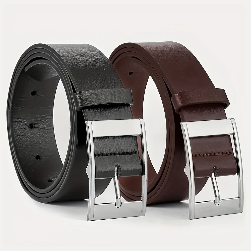 New Luxury Belt for Men PU Lea - Leather Work Jeans 评论和价格