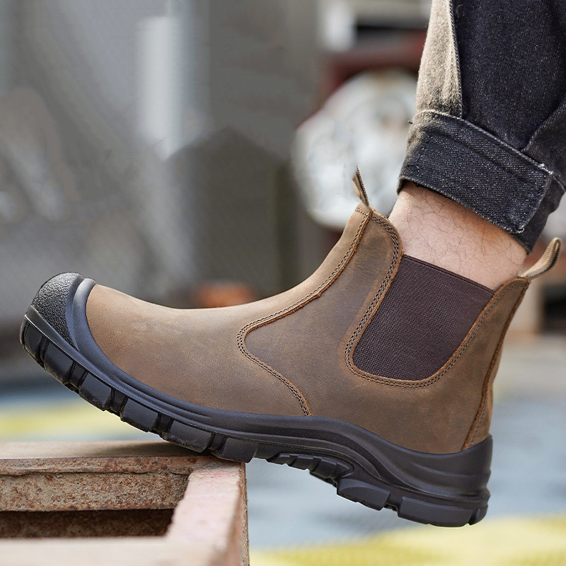 large size men's fashion steel - Leather Work Boots 评论和价格