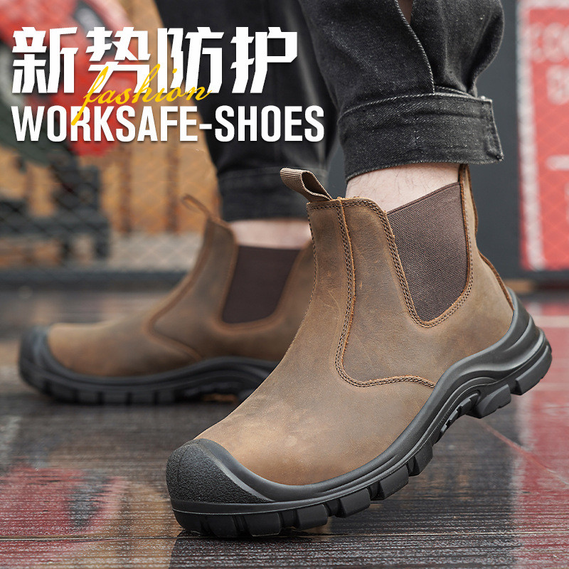 large size men's fashion steel - Leather Work Boots 评论和价格