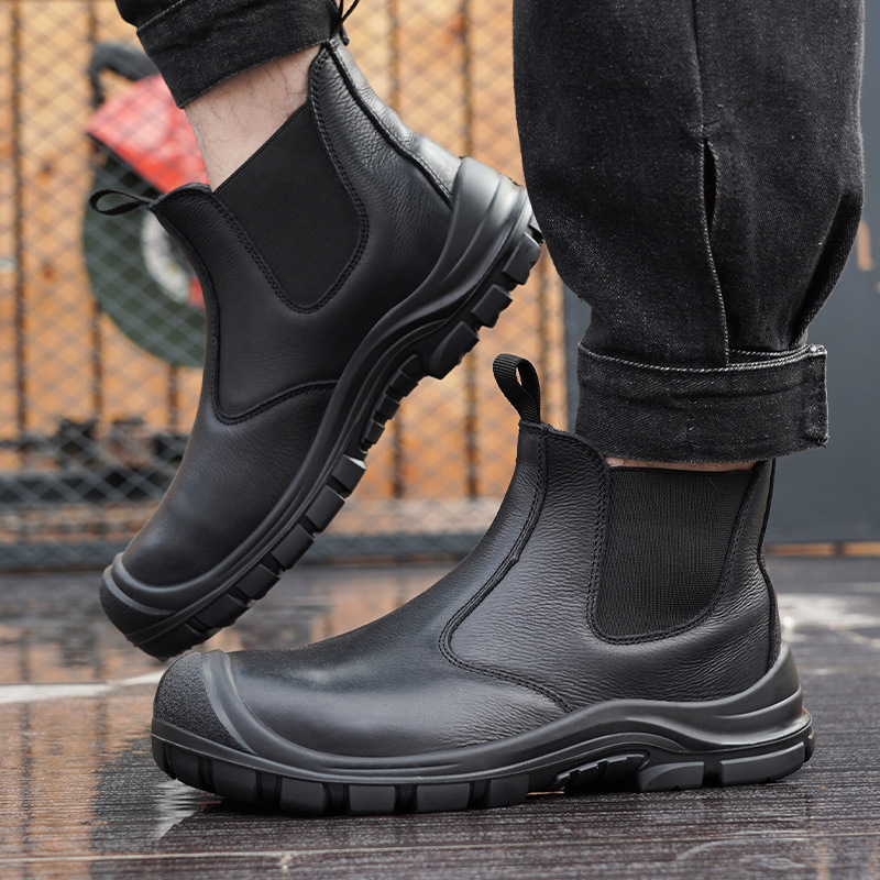 large size men's fashion steel - Leather Work Boots 评论和价格
