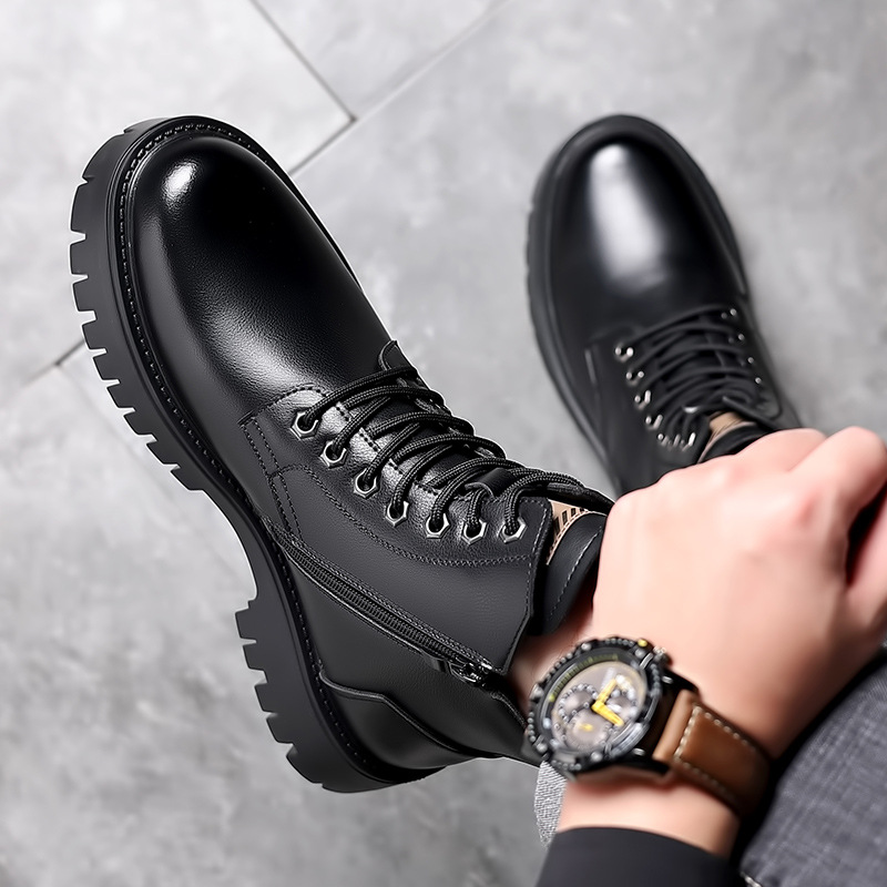 Men Classic Genuine Leather Bo - Leather Work Boots 评论和价格
