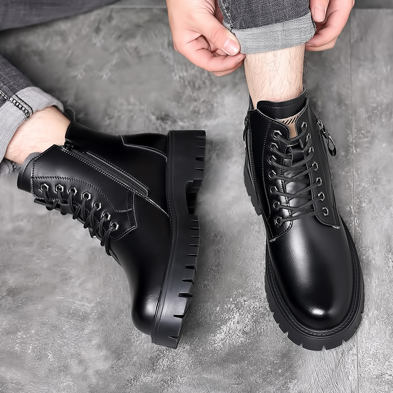 Men Classic Genuine Leather Bo - Leather Work Boots 评论和价格