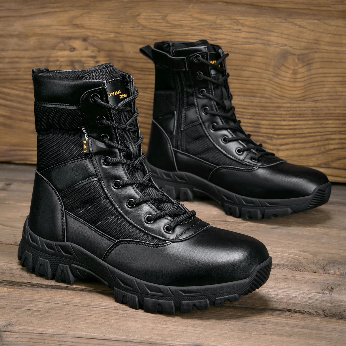 Men's Outdoor Hiking Shoes Hig - Leather Work Boots 评论和价格