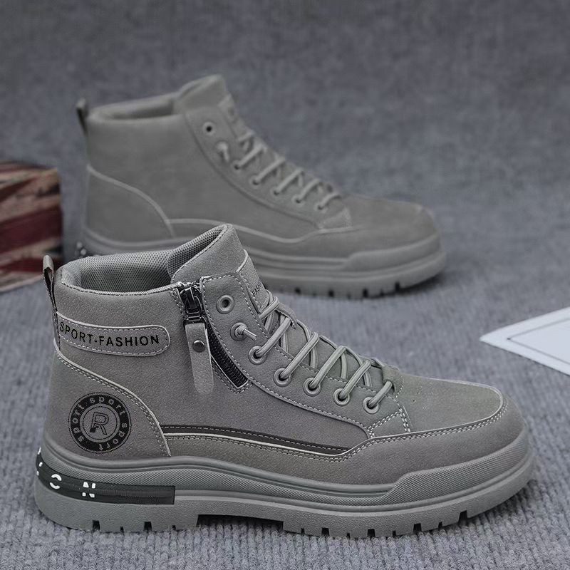 Men Retro High Top Work Boots  - Leather Work Boots 评论和价格