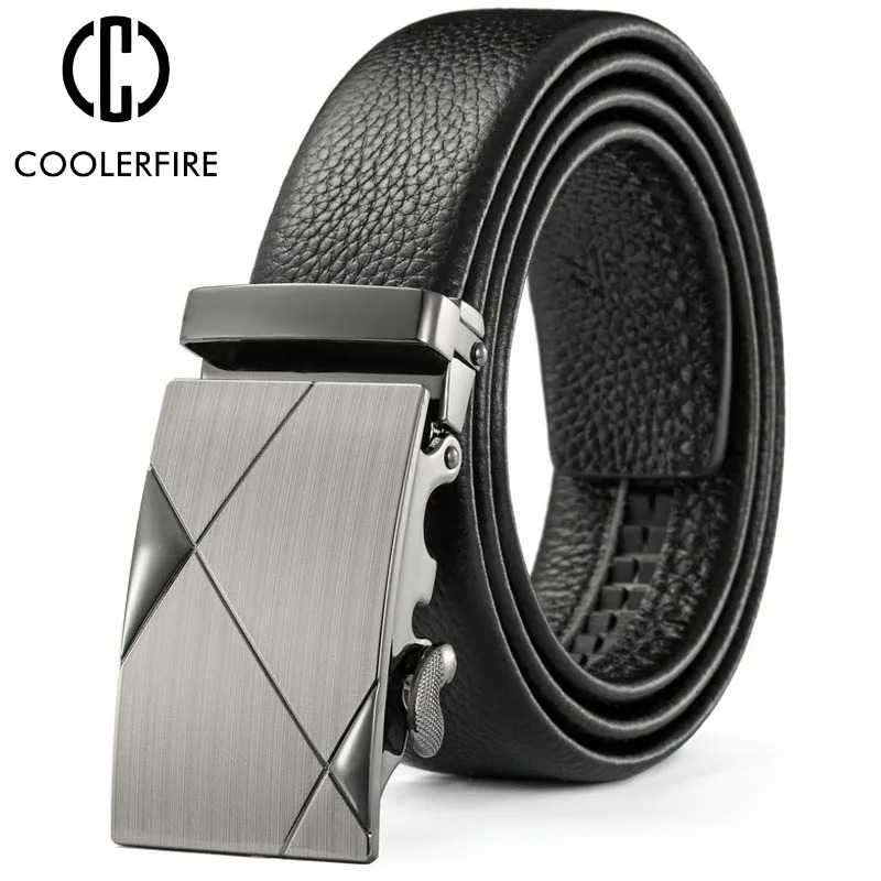 Belt Men Automatic Buckle Belt - Leather Work Jeans 评论和价格