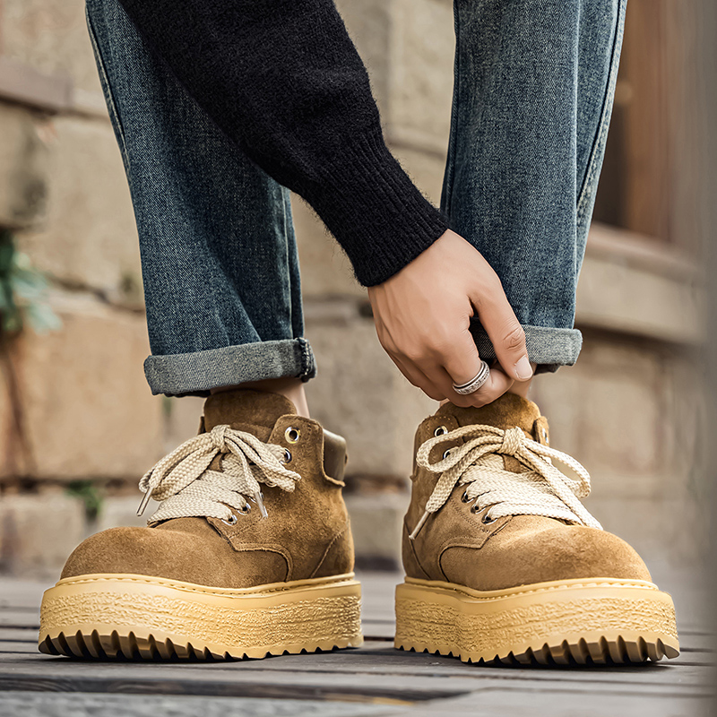 Men's high-quality suede horse - Leather Work Boots 评论和价格
