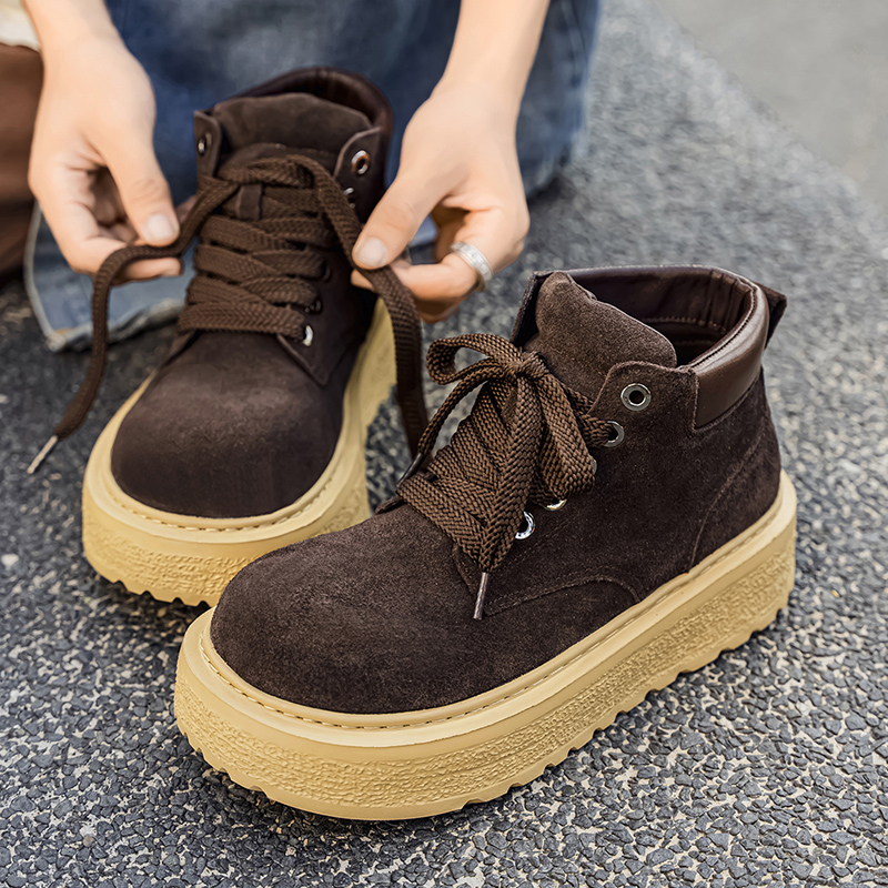 Men's high-quality suede horse - Leather Work Boots 评论和价格