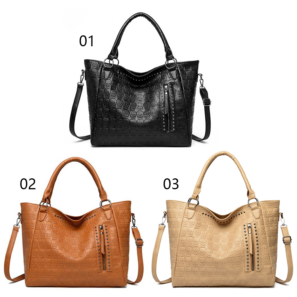 Punk Skull Crossbody Bag PU Le - Leather Work Handbags For Women 评论和价格