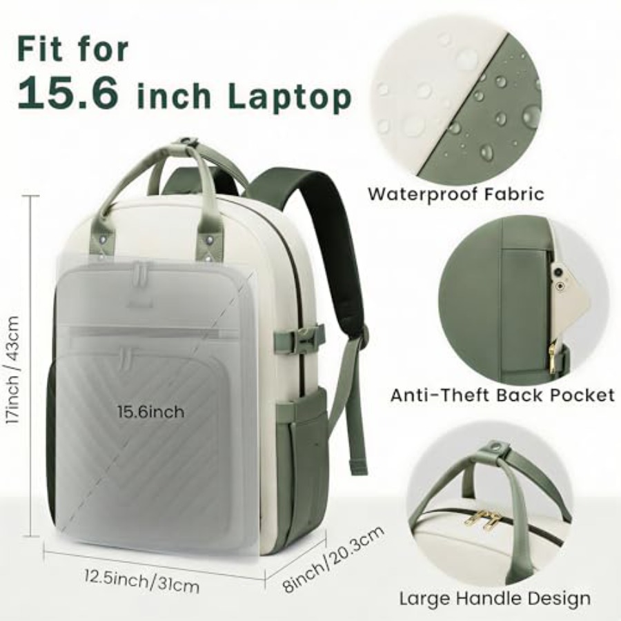 Laptop Backpack for Women, Wat - Leather Work Leather 评论和价格